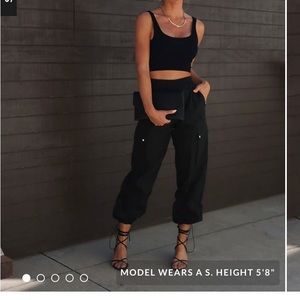 LETS REWIND CARGO NYLON BLACK PANTS FROM VICI SOLD OUT SIZE SMALL NEVER WORN